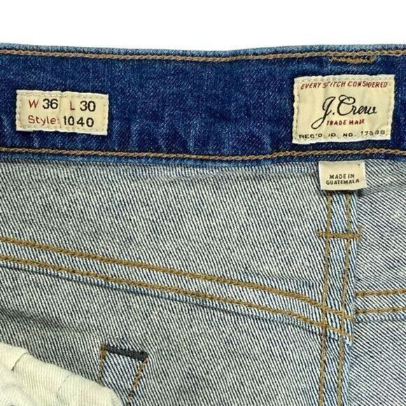 J. Crew Jeans Mens Sz 36x30 Blue Medium Wash Stretch Athletic Fit Classic Denim - Picture 13 of 14